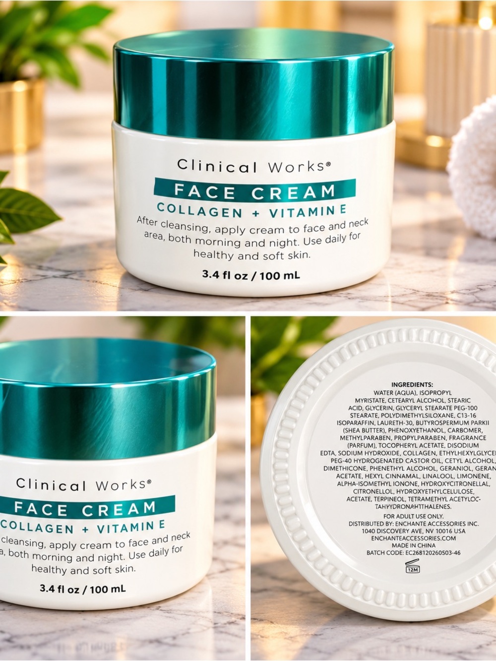 Face Cream Collagen + Vitamin E — Teal/White